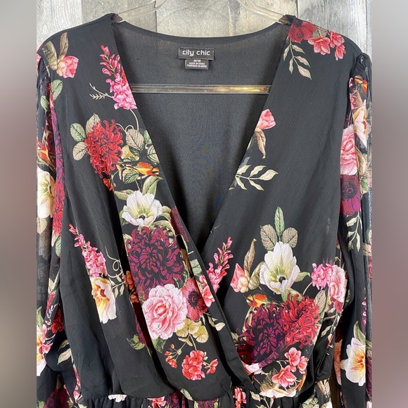 City Chic Floral Paradise Long Sleeve Maxi Dress Size 18. - Picture 6 of 15